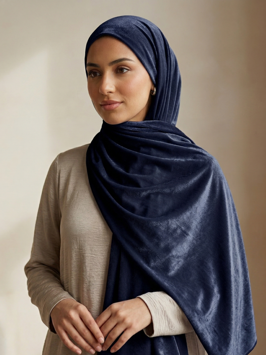 Velvet Satin - Blue Grey